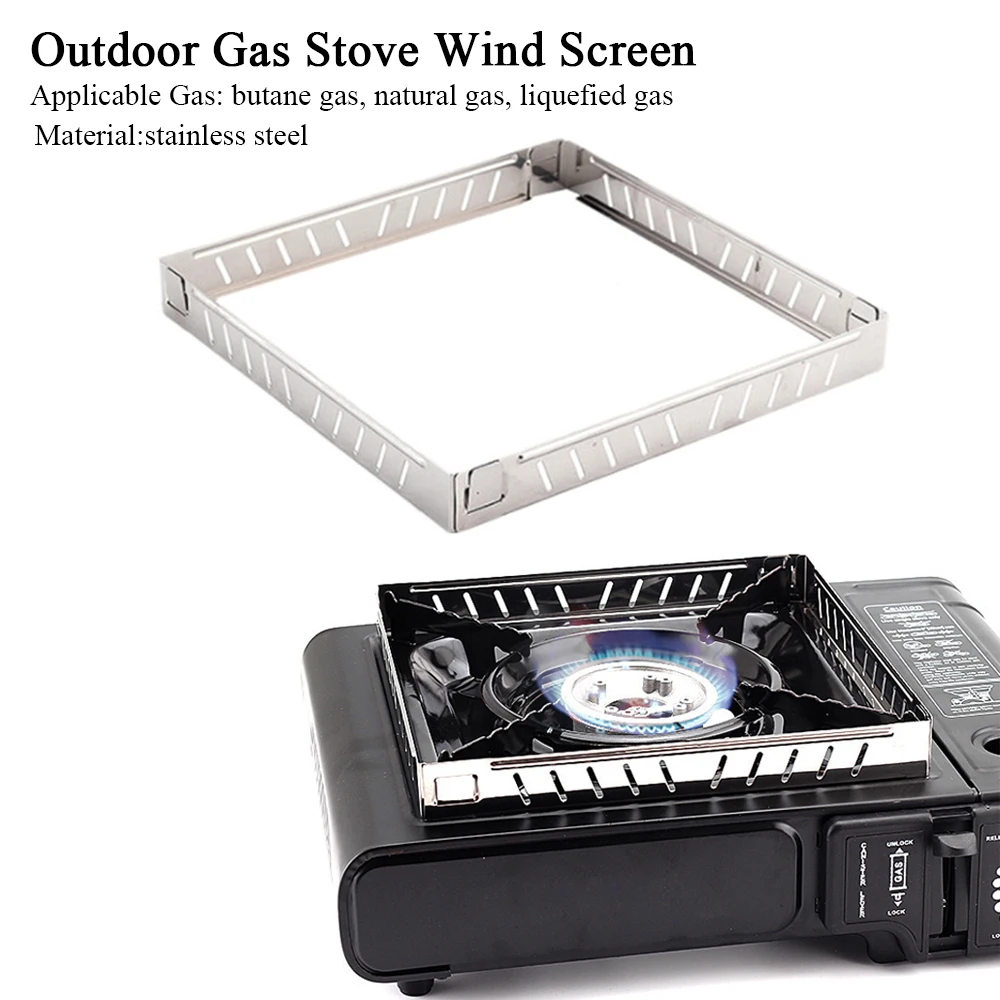 Outdoor Gas Camping Oven - Outdoor gasfornuis windscherm roestvrij staal opvouwbare
