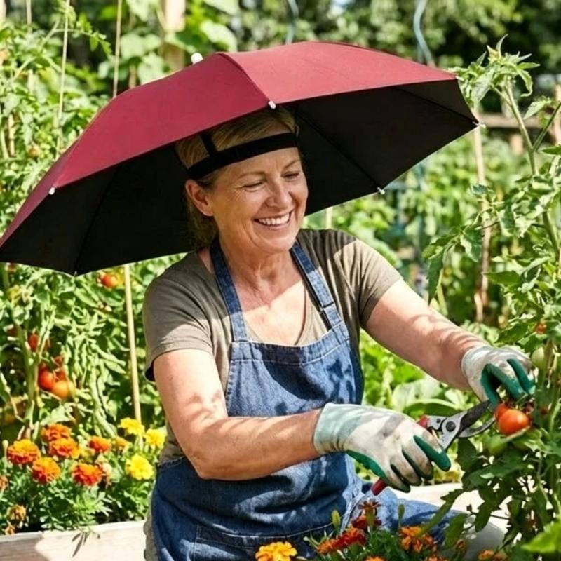 Outdoor Camping Umbrella - UV-bestendige waterdichte opvouwbare parapluhoed, handsfree hoofdbescherming