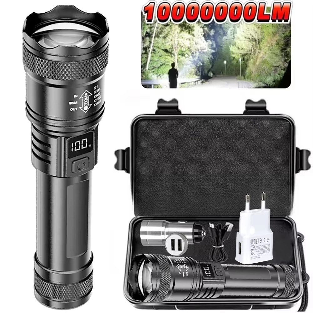 Outdoor Camping Lamp - 100000LM Super Bright Zaklamp Type-C Oplaadbare