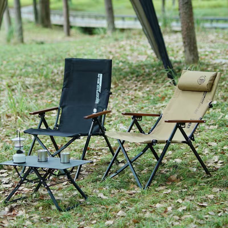 Outdoor Camping Hammock Chair - Opvouwbare strandcampingstoel met hoge rugleuning, 4-versnellingsverstelbare
