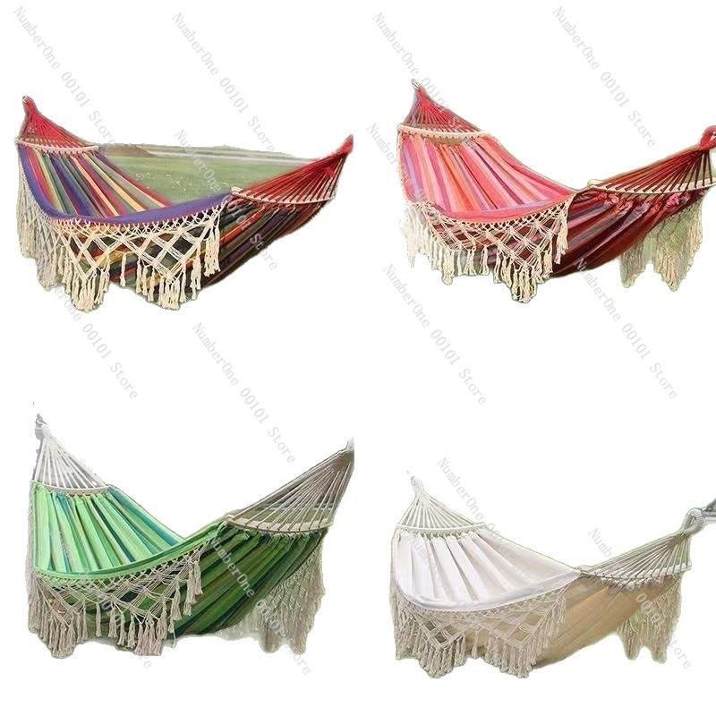 Outdoor Camping Hammock Chair - Canvas dubbele hangmat met kwastje Outdoor