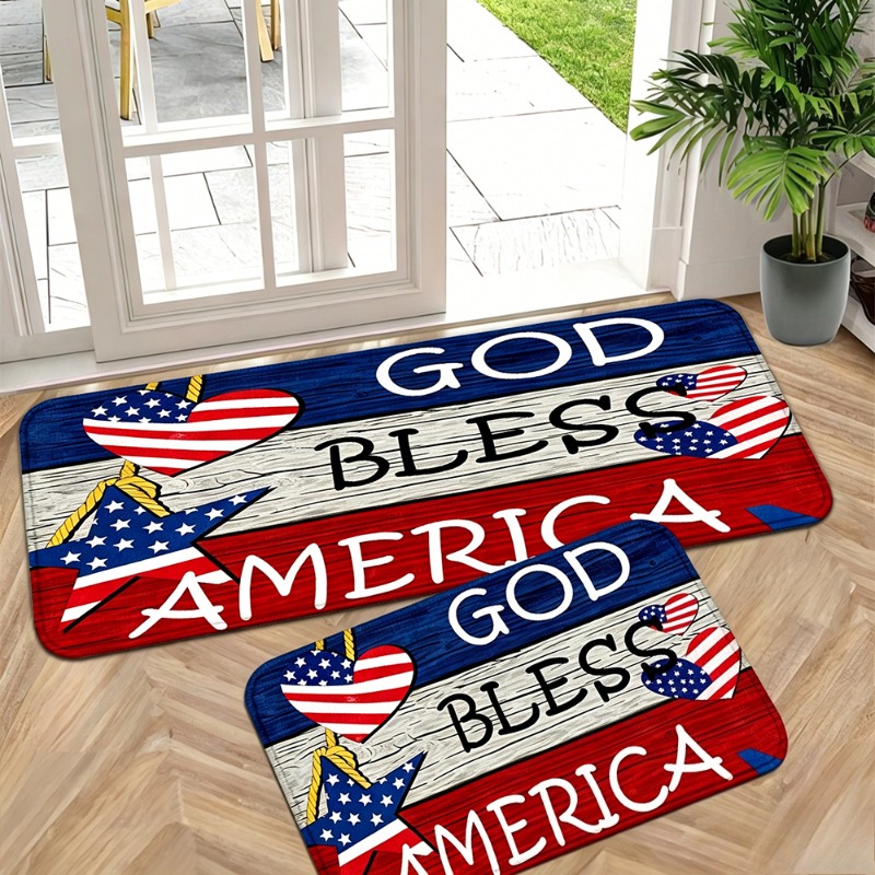 Outdoor Camping Usa - Patriottisch God Bless America Flanellen vloerkleed,