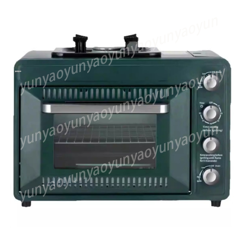 Outdoor Gas Camping Oven - 2-laags draagbare campingoven, multifunctionele gasgrill, bakplaat