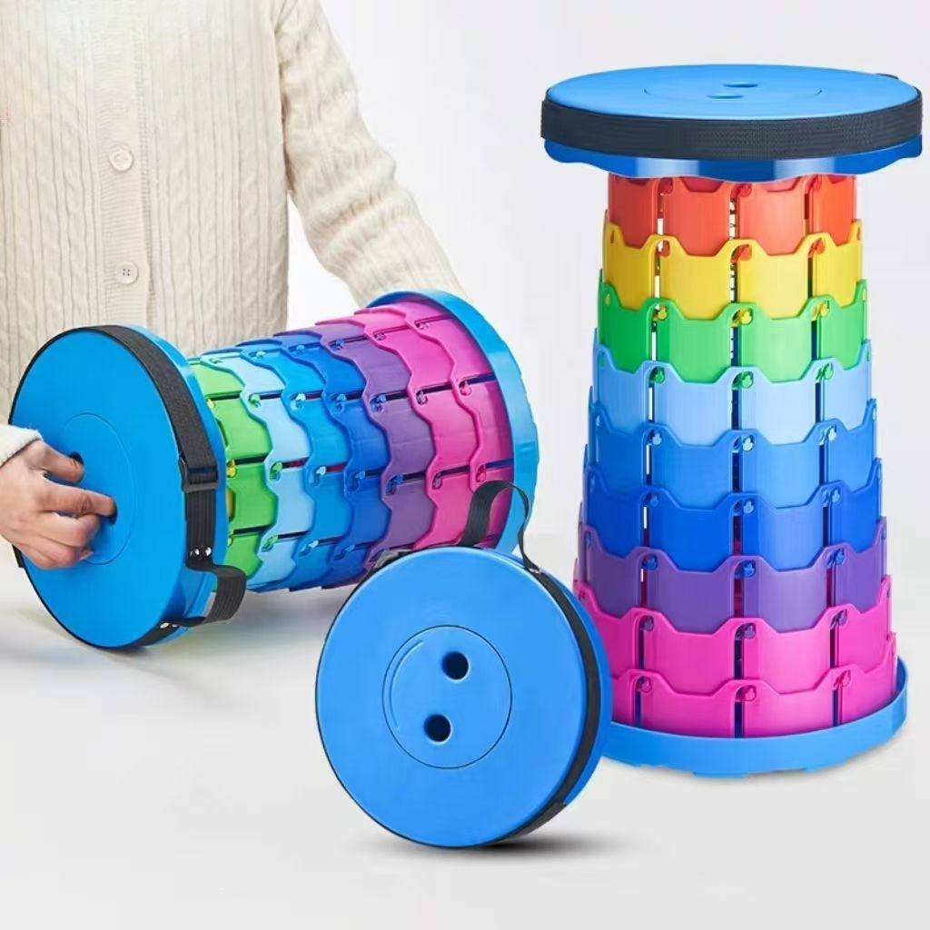 Outdoor Camping Hammock Chair - Regenboog Telescopische Campingkruk Draagbaar Verdikt Opklapbaar
