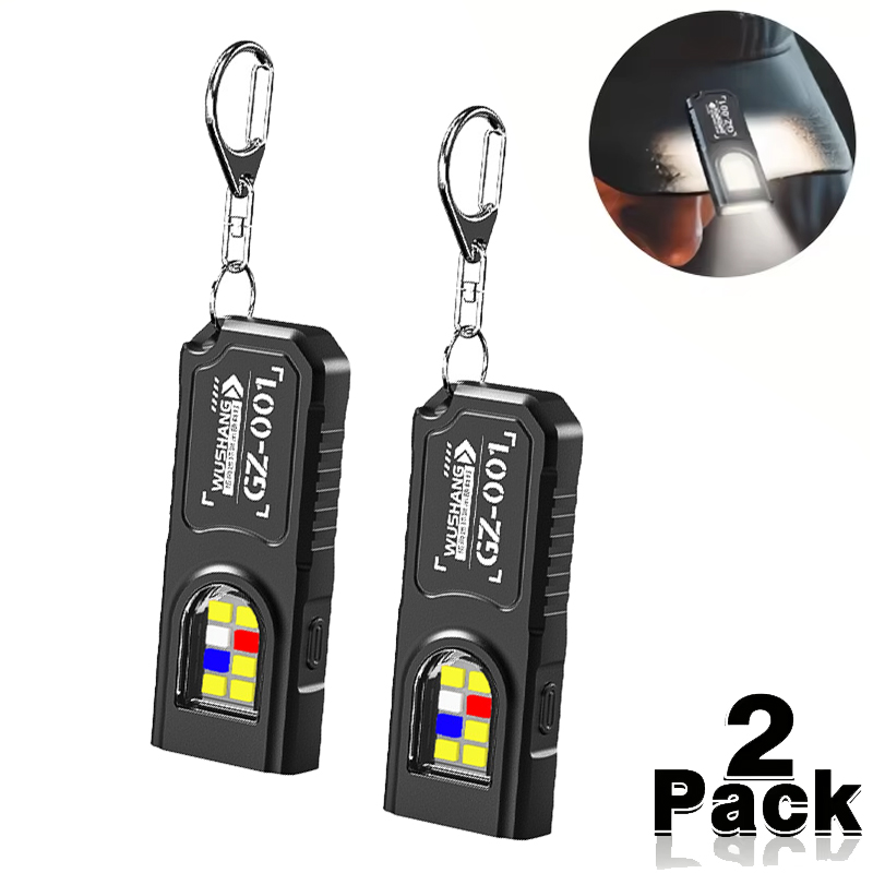 Outdoor Camping Lamp - Multifunctionele Mini COB LED-sleutelhangerzaklamp USB oplaadbare
