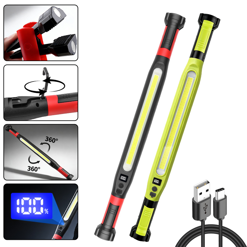 Outdoor Camping Lamp - COB-werklamp Type-C Oplaadbare magnetische waterdichte lange