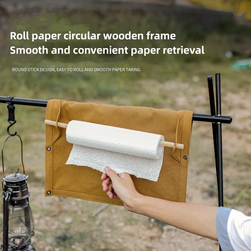 Outdoor Camping Wallpaper - Outdoor canvas bestekorganizer Wandgemonteerde papieren handdoekorganizer