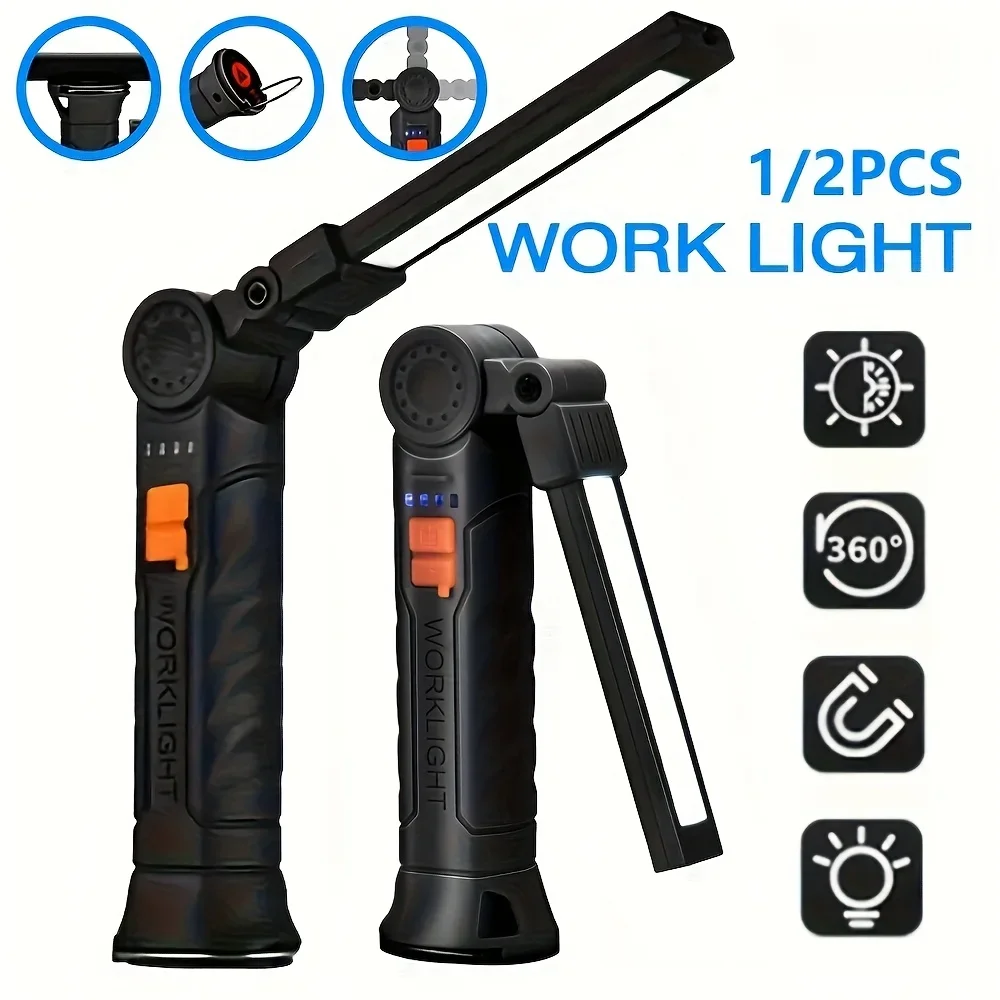 Outdoor Camping Lamp - Draagbare COB LED-zaklamp Oplaadbare werklamp met