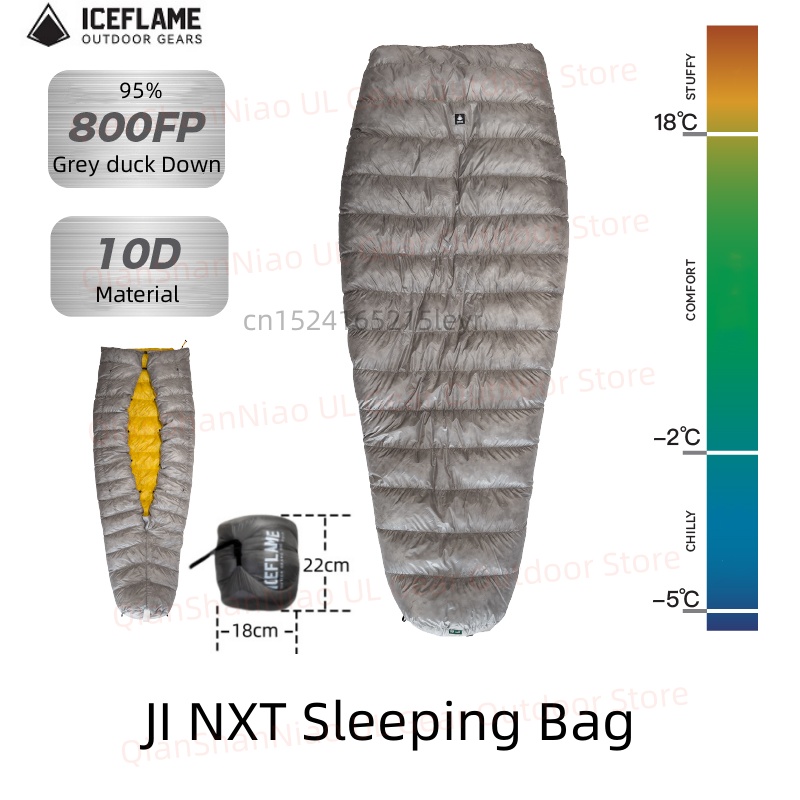Ultralight Sleeping Bag - Ice Flame JI NXT 800FP Mummie