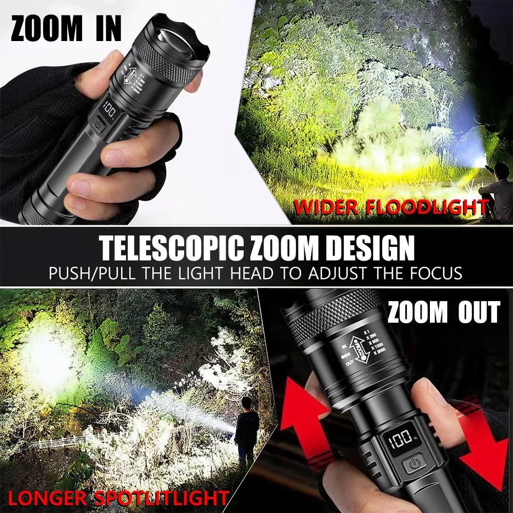 100000LM Super Bright Zaklamp  - Outdoor Camping Lamp recensie en prijs