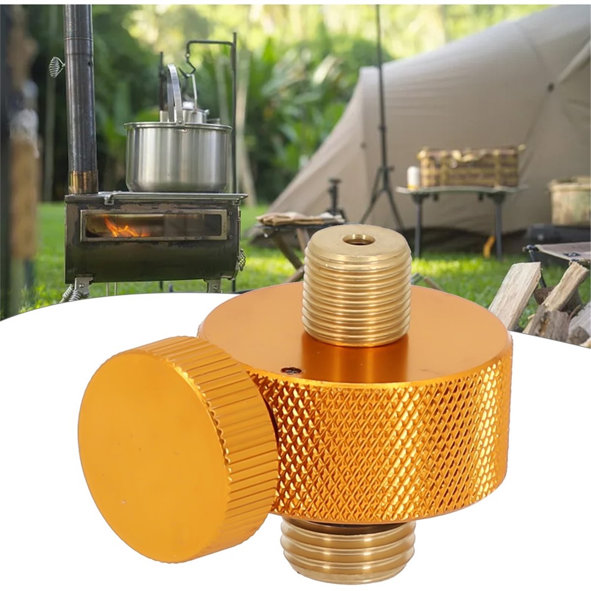 Camping gasfornuisadapter met  - Outdoor Und Camping Messe recensie en prijs