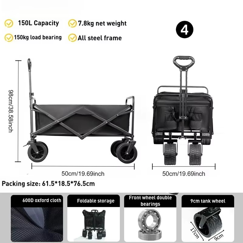 Lichtgewicht 150L draagbare st - Outdoor Camping Vehicle Wagon recensie en prijs